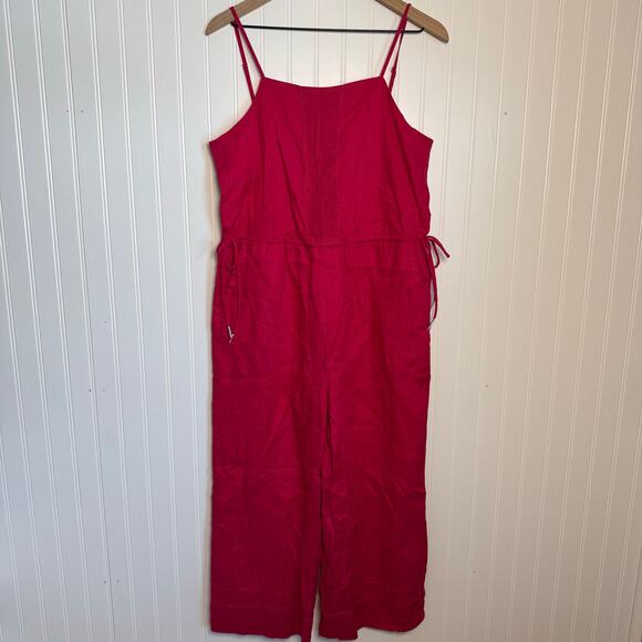 Magaschoni Pants - Magaschoni 100% Linen Hot Pink Jumpsuit Women’s Size Medium
